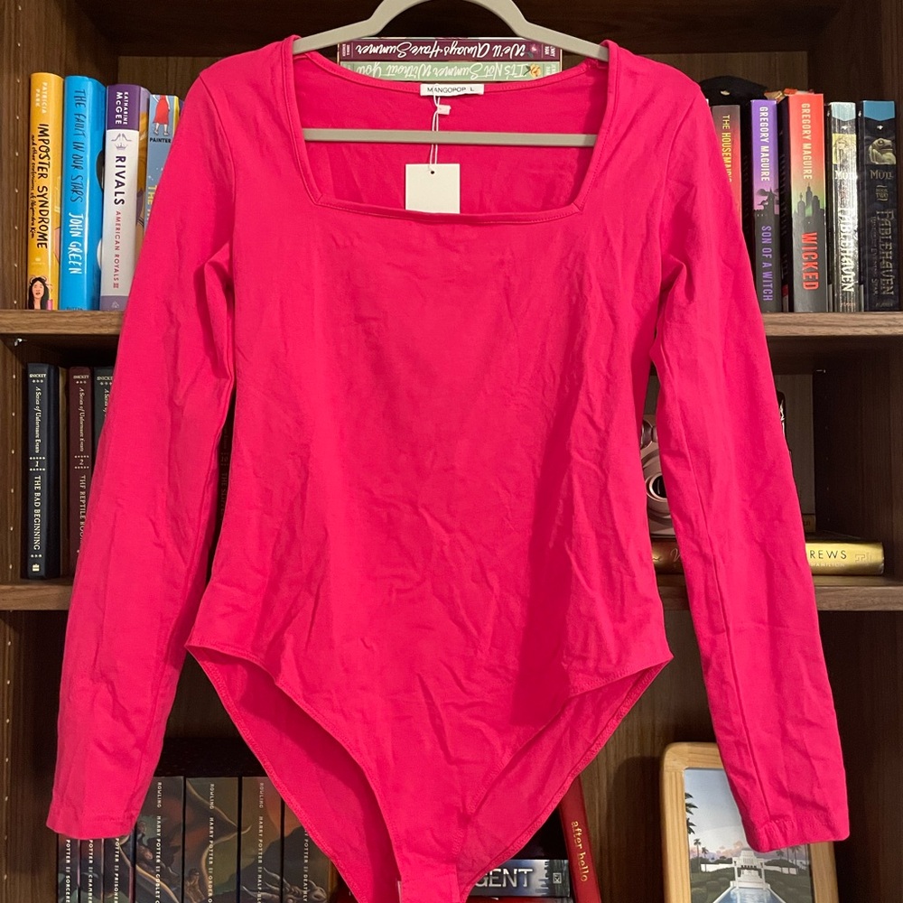 MANGOPOP Collection square-neck long-sleeve bodysuit